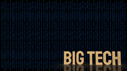 The Gold Big tech on digital Background for Business or technology concept 3d rendering