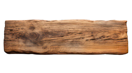 Rustic wooden plank isolated on white created with Generative AI