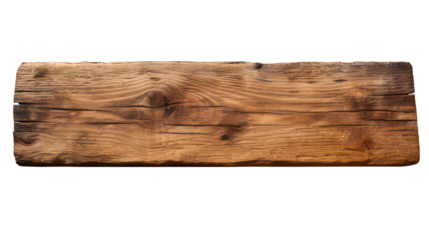 Rustic wooden plank isolated on white created with Generative AI