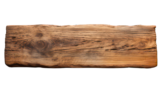 Rustic wooden plank isolated on white created with Generative AI