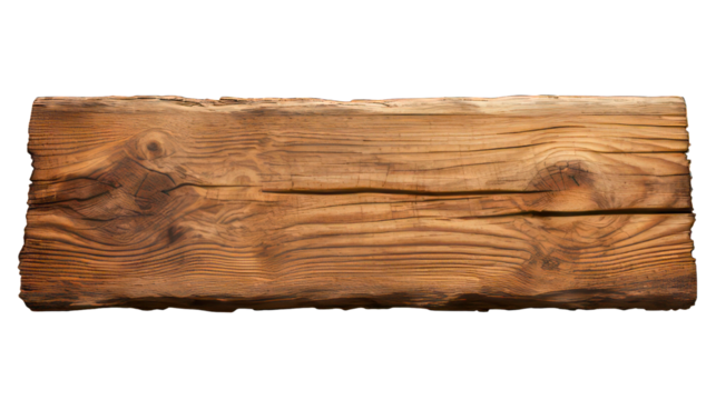Rustic wooden plank isolated on white created with Generative AI