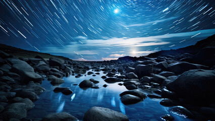 Starry Night Landscape, Timelapse