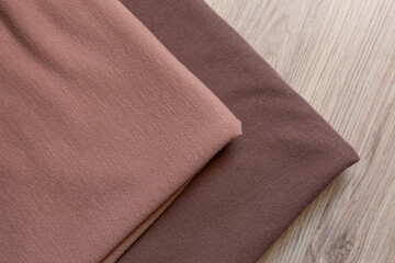 fabric of different colors, fabric laid out on the table