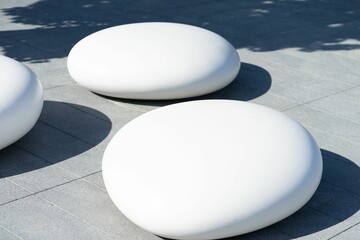 White decorative stones in the park