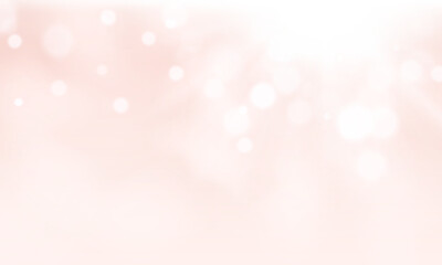 White bokeh effect on pink background. Glowing lights for holiday design. Vector illustration