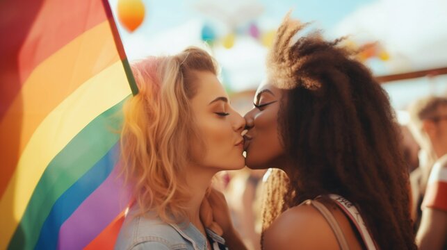 Diverse Young People Celebrating Gay Pride: Embracing LGBT Community. Generative ai