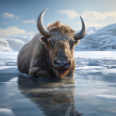 Woolly Rhinoceros ice age  - obrazy, fototapety, plakaty