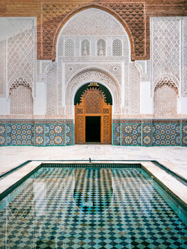 Marrakech, Marocco: interior of Ben Youssef Madrasa, ancient Islamic school founded in the 14th century