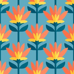 Ethnic floral seamless Ukraine flower line art pattern for wrapping paper and fabrics and linens and fashion textiles