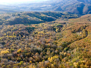 Aerial Autumn view of Vitosha Mountain, Bulgaria