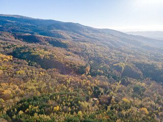 Aerial Autumn view of Vitosha Mountain, Bulgaria