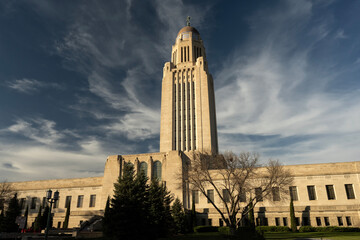 State Capitol Building at sunset; Lincoln, Nebraska