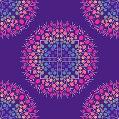 Abstract circle seamless mandala pattern for fabrics and linens and wrapping paper and fashion textiles