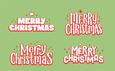 Merry christmas lettering design. Xmas logo. Typographic illustration for holidays greeting card.