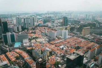 Fototapeta na wymiar Modern buildings in the urban area in Singapore