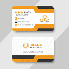 Business card design template with modern style layout, Clean and minimalistic visiting card design.