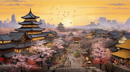 Fototapeta premium chinese temple in the night