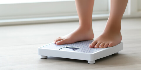 Person on scale to see their weight