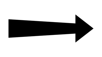 Arrow icon. Simple long vector arrow illustration. Black icon.