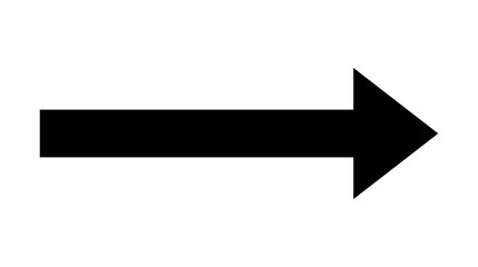 Arrow icon. Simple long vector arrow illustration. Black icon.