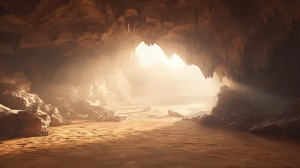 Deurstickers luz celestial entrando na caverna  © Alexandre