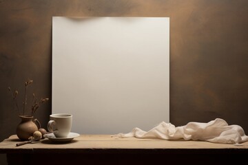 A business-themed still life featuring an empty sheet of paper, providing space for text or copy.