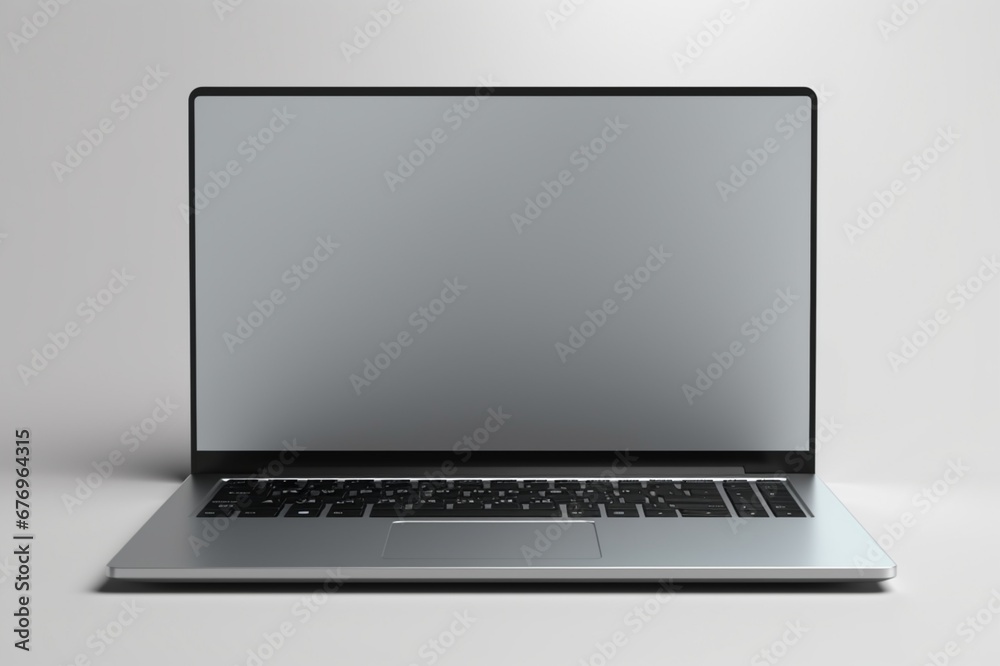 Fototapete a high-end laptop view on a clean white background. leave space on the screen for adding custom grap
