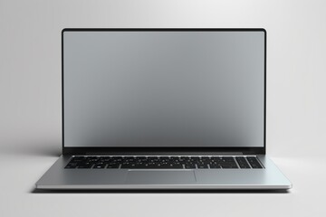 a high-end laptop view on a clean white background. Leave space on the screen for adding custom graphics or text.