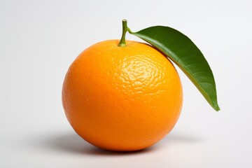 a single mandarin orange, displayed prominently on a clean white surface.