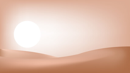 Desert hill landscape with sunny background ,filling hot, nature background template texture vector