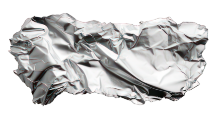 Ripped piece of aluminium foil isolated on white created with Generative AI