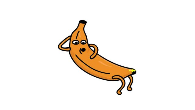 Banana in love resting, animation