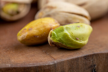 dry salted pistachios close-up, pistachio nuts