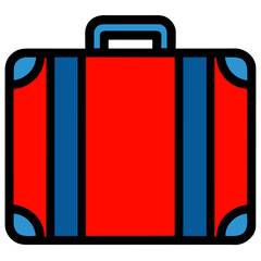 red suitcase isolated on white