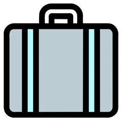 black suitcase isolated on white