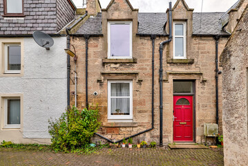 Nairn, Scotland - September 24, 2023: Cityscapes of the quaint seaside town of Nairn, Scotland
