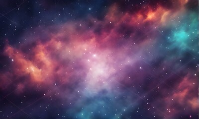 Fototapeta na wymiar Colorful space galaxy cloud nebula and stars. Stary night cosmos. Universe science astronomy. Banner, background wallpaper. Science fiction, planets