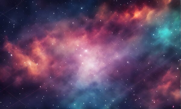 Colorful space galaxy cloud nebula and stars. Stary night cosmos. Universe science astronomy. Banner, background wallpaper. Science fiction, planets © LG Art Creation