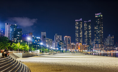 釜山　海雲台ビーチ　夜景