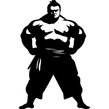 sumo wrestler black vector logo