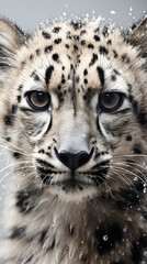 Beautiful portrait of a leopard (snow leopard).