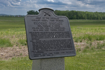 Army of the Potomac Cavalry corps Second brigade Monument. Gettysburg National Military Park,...