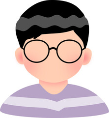 Little boy wearing glasses illustration