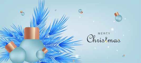 Merry Christmas background decoration balls and greetings © biswas