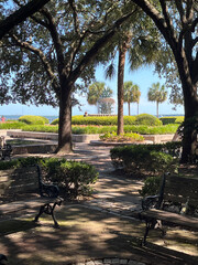 Naklejka premium bench in the park