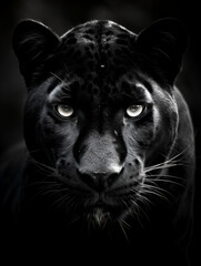 black and white photography of panther
