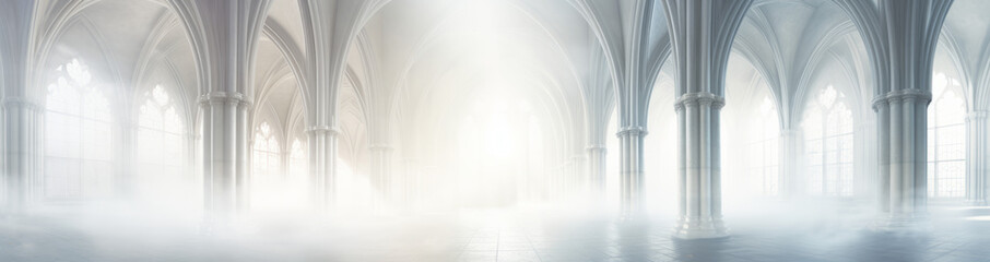 Fototapeta premium White Vertical Glass Striped Wall Background with Reflection Interior Room. A white Empty room Surreal Minimalistic style morning light copy space, Abstract colour background with lines