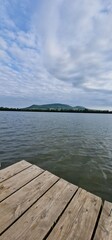 Naklejka premium landscape of pálava mountains and nove mlyny reservoirs