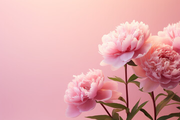 Abstract pink flowers background. Beautiful bouquet of pink peonies.