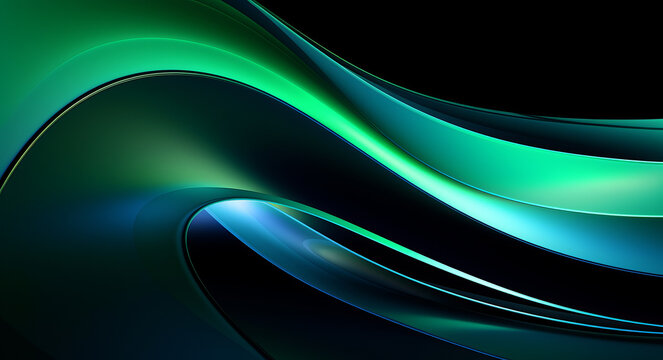 Green and black contrast corporate waves background. Green Waves, Minimal abstract background for branding and product presentation